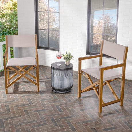 Cukor classic vintage outdoor acacia wood folding director chair with canvas seat