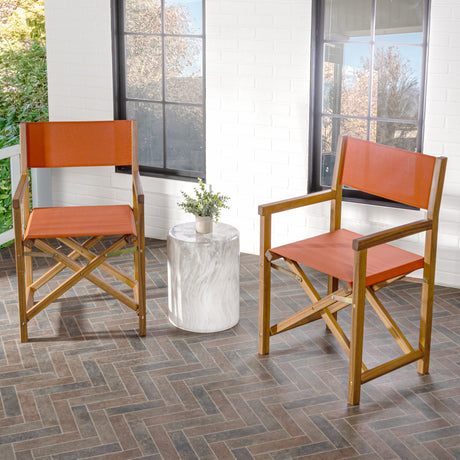Cukor classic vintage outdoor acacia wood folding director chair with canvas seat