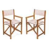 Waldo classic mid-century outdoor acacia wood foldable diamond-quilted back director chair with cushion