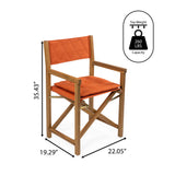 Waldo classic mid-century outdoor acacia wood foldable diamond-quilted back director chair with cushion