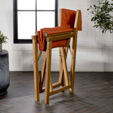 Waldo classic mid-century outdoor acacia wood foldable diamond-quilted back director chair with cushion