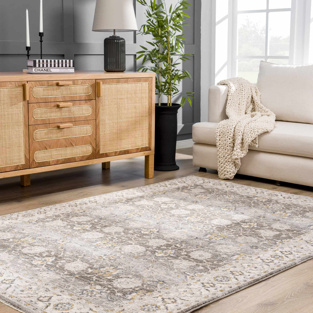 Amaru Green Textured Rug with Fringes