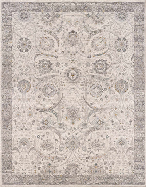 Gauge Cream & Gray Blue Rug with Fringes