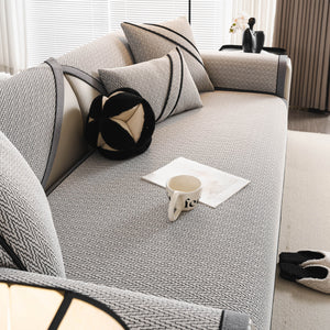 Herringbone Couch Protector for Pets, Non-Slip Washable Sectional Couch Covers