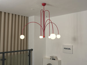 Globella | 6-Head Pendant Chandelier with Glass Globes, Adjustable Drop for Dining Rooms