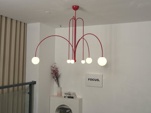 Globella | 6-Head Pendant Chandelier with Glass Globes, Adjustable Drop for Dining Rooms