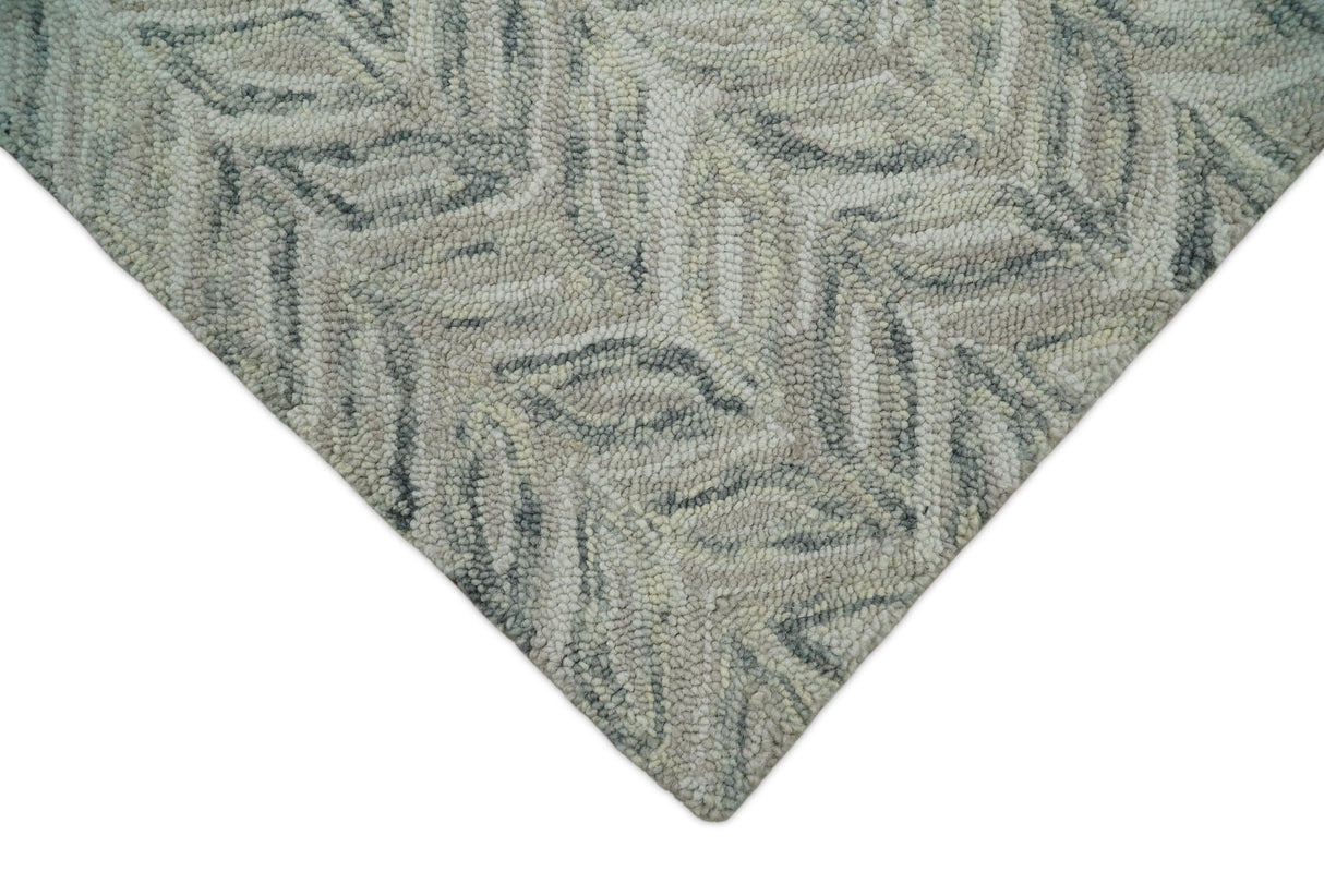 Quick Ship 5x8 Hand Tufted Modern Style Beige And Gray Wool Rug