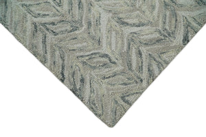 Quick Ship 5x8 Hand Tufted Modern Style Beige And Gray Wool Rug
