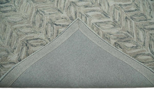 Quick Ship 5x8 Hand Tufted Modern Style Beige And Gray Wool Rug