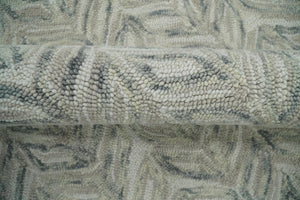 Quick Ship 5x8 Hand Tufted Modern Style Beige And Gray Wool Rug