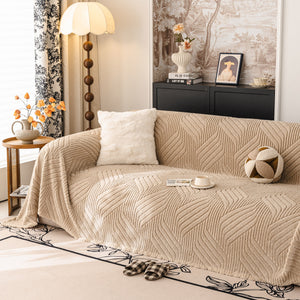 Plush Sherpa Fleece Sofa Throw Blanket, Soft & Cozy Furniture Protector for Couch