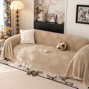 Plush Sherpa Fleece Sofa Throw Blanket, Soft & Cozy Furniture Protector for Couch