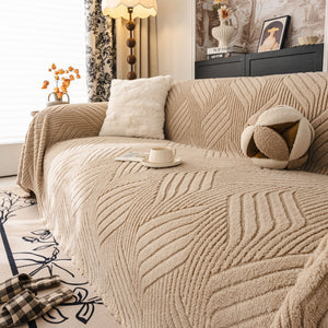 Plush Sherpa Fleece Sofa Throw Blanket, Soft & Cozy Furniture Protector for Couch