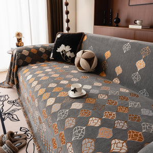 Boho Geometric Sofa Slipcovers Chenille Scratch Resistant Couch Protective Covers