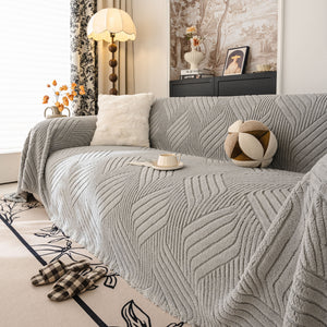 Plush Sherpa Fleece Sofa Throw Blanket, Soft & Cozy Furniture Protector for Couch
