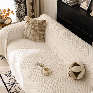 Plush Sherpa Fleece Sofa Throw Blanket, Soft & Cozy Furniture Protector for Couch