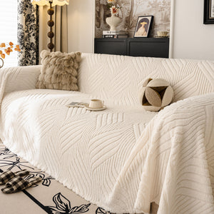 Plush Sherpa Fleece Sofa Throw Blanket, Soft & Cozy Furniture Protector for Couch