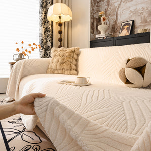 Plush Sherpa Fleece Sofa Throw Blanket, Soft & Cozy Furniture Protector for Couch
