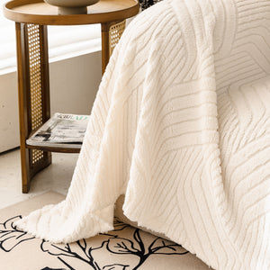 Plush Sherpa Fleece Sofa Throw Blanket, Soft & Cozy Furniture Protector for Couch