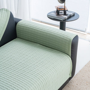 Geometric Textured Couch Slipcover Protector Non-Slip Ice Silk Sofa Cover for Couch