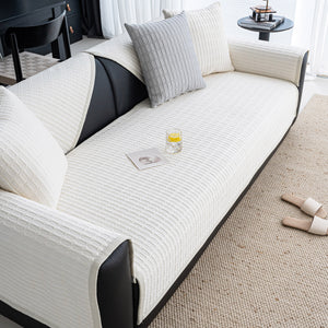 Geometric Textured Couch Slipcover Protector Non-Slip Ice Silk Sofa Cover for Couch