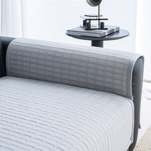 Geometric Textured Couch Slipcover Protector Non-Slip Ice Silk Sofa Cover for Couch
