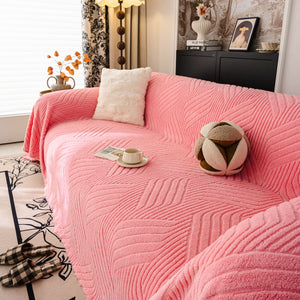 Plush Sherpa Fleece Sofa Throw Blanket, Soft & Cozy Furniture Protector for Couch