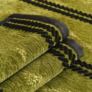 Non-Slip Sofa Cover with Thick Chenille Texture Woven Stripe Couch Protector Throw