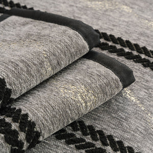 Non-Slip Sofa Cover with Thick Chenille Texture Woven Stripe Couch Protector Throw