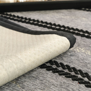 Non-Slip Sofa Cover with Thick Chenille Texture Woven Stripe Couch Protector Throw