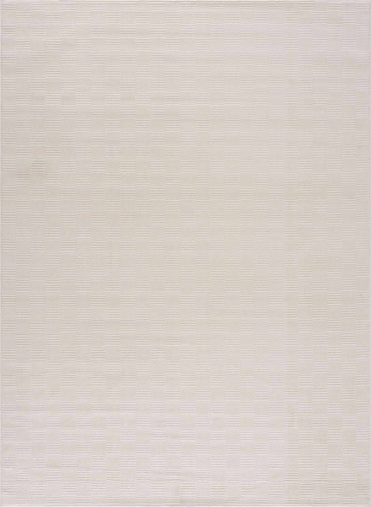 Kazuma Cream Checkered Washable Area Rug