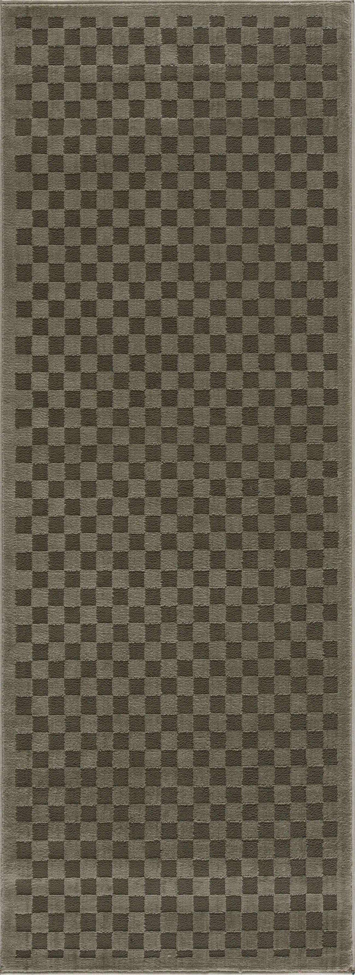 Gaiwan Olive Green Washable Area Rug
