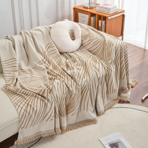 Chenille Striped Sofa Throw Blanket, Furniture Throw Covers Living Room Couch Cover