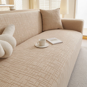 Embossed Lines Couch Covers Stretchable Non-Slip & Washable Sofa Slipcovers