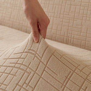 Embossed Lines Couch Covers Stretchable Non-Slip & Washable Sofa Slipcovers