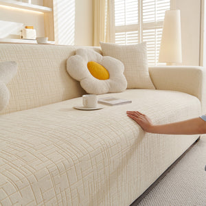 Embossed Lines Couch Covers Stretchable Non-Slip & Washable Sofa Slipcovers