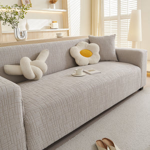 Embossed Lines Couch Covers Stretchable Non-Slip & Washable Sofa Slipcovers