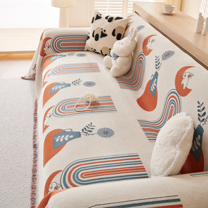 Decorative Throw Blankets for Couch Reversible Chenille Furniture Throw Covers for Sectional Sofa