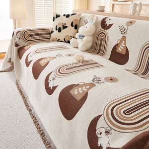 Decorative Throw Blankets for Couch Reversible Chenille Furniture Throw Covers for Sectional Sofa