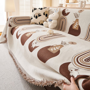 Decorative Throw Blankets for Couch Reversible Chenille Furniture Throw Covers for Sectional Sofa