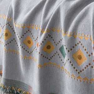 Bohemian Geometric Sofa Throw Cover, Cozy & Protective Ethnic-Inspired Couch Cover