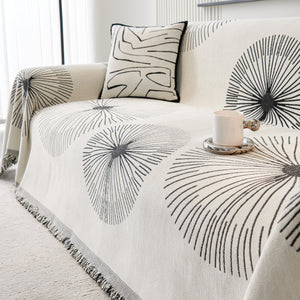 Dandelion Reversible Striped Couch Throw Cover for Living Room Pet Sofa Slipcovers Couch Protector