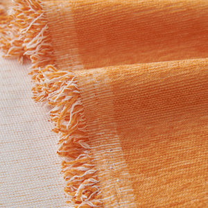 Solid Color Chenille Sofa Throw Blanket, Cozy & Easy Care Fringed Furniture Protector