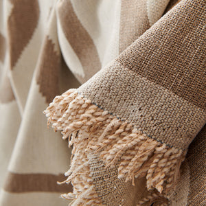 Chenille Geometric Sofa Throw Blanket, Boho Washable Furniture Throw Covers for Sofa