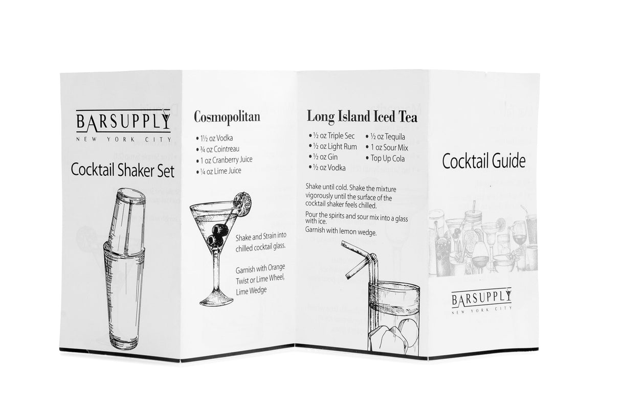 Professional 4-Piece Boston Cocktail Shaker Set
