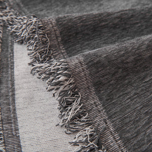 Solid Color Chenille Sofa Throw Blanket, Cozy & Easy Care Fringed Furniture Protector