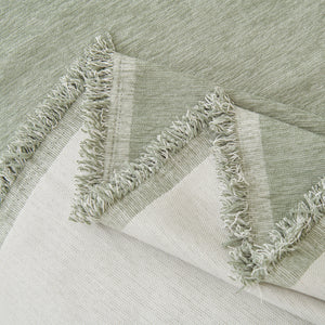 Solid Color Chenille Sofa Throw Blanket, Modern Decor Soft Couch Cover with Fringes