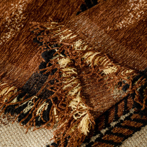 Boho Couch Throw Blanket with Textured Stripes, Sofa Cover for Living Room Decor