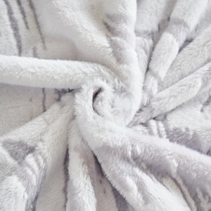 Plush Faux Fur Warm Sofa Cover with Waves Jacquard Textured Throw Blankets for Couch