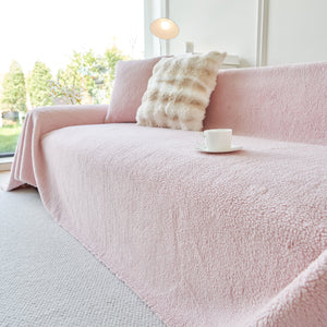 Thick Sherpa Fleece Sofa Protector Cover Stylish Durable Slipcovers for Couches and Chairs